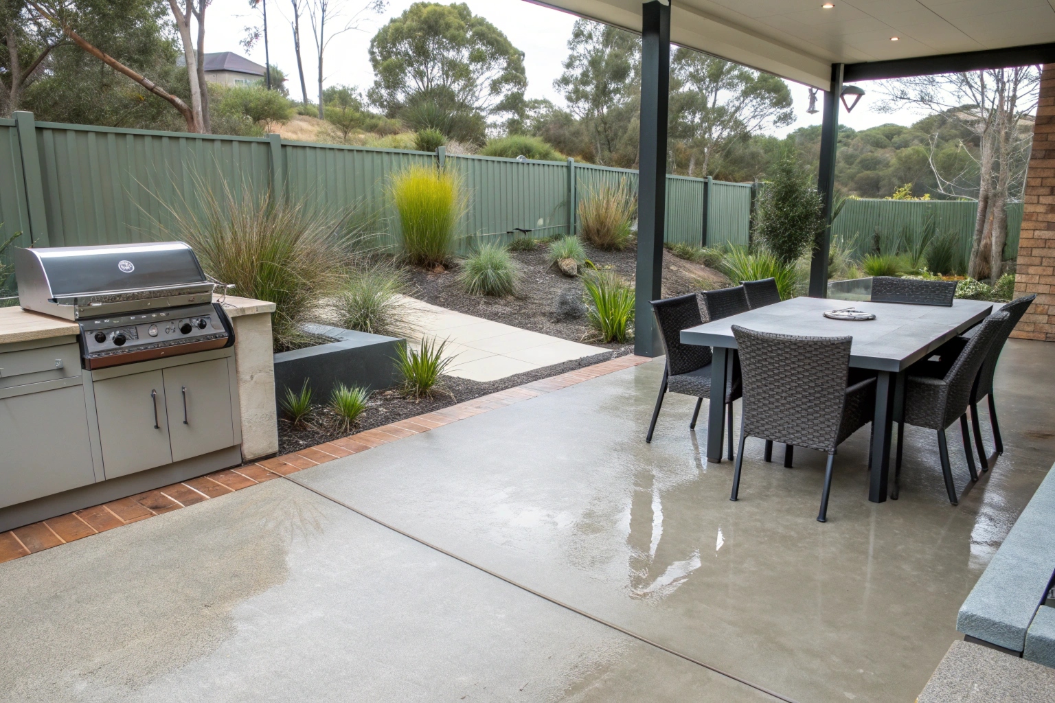 Sealed concrete patio alfresco area Canberra