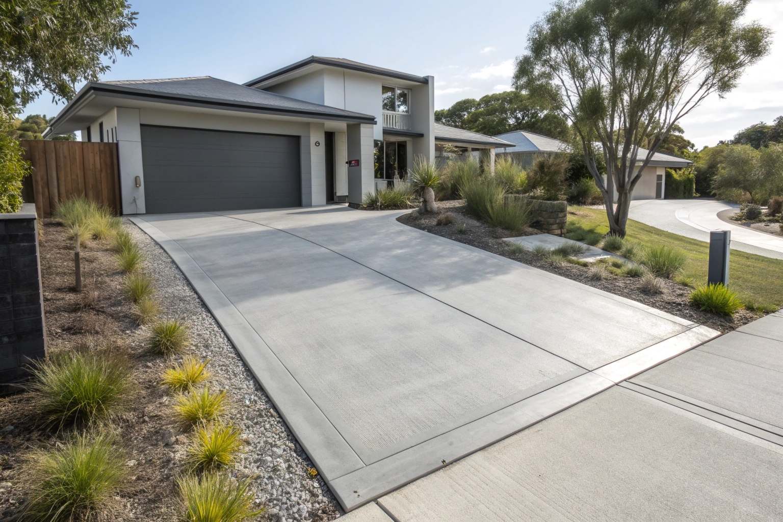 Reinforced concrete driveway Canberra residential home