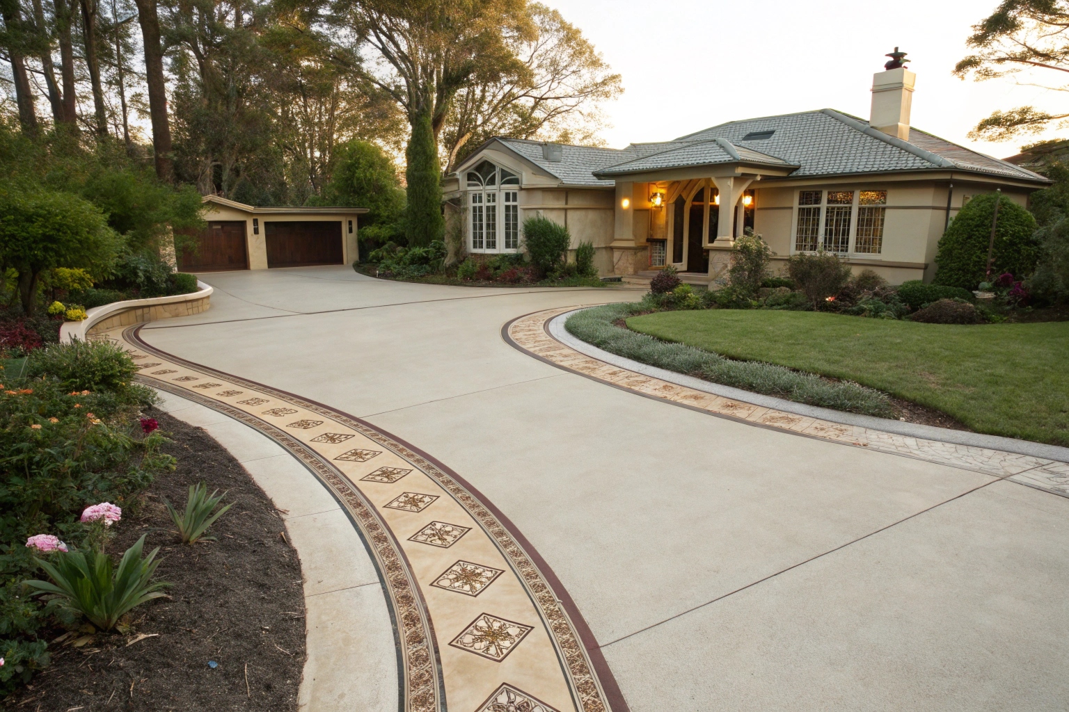 Decorative concrete driveway Red Hill heritage home ACT