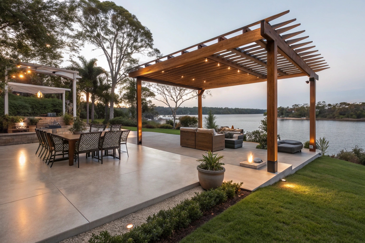 Polished concrete patio Kingston outdoor entertainment area