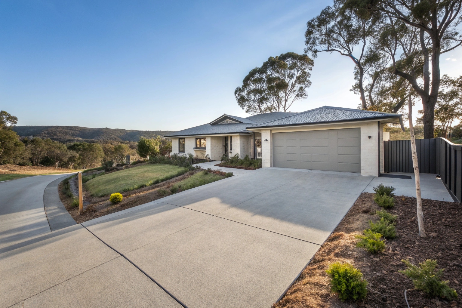 Concrete driveway installation at Majura home near Canberra Airport