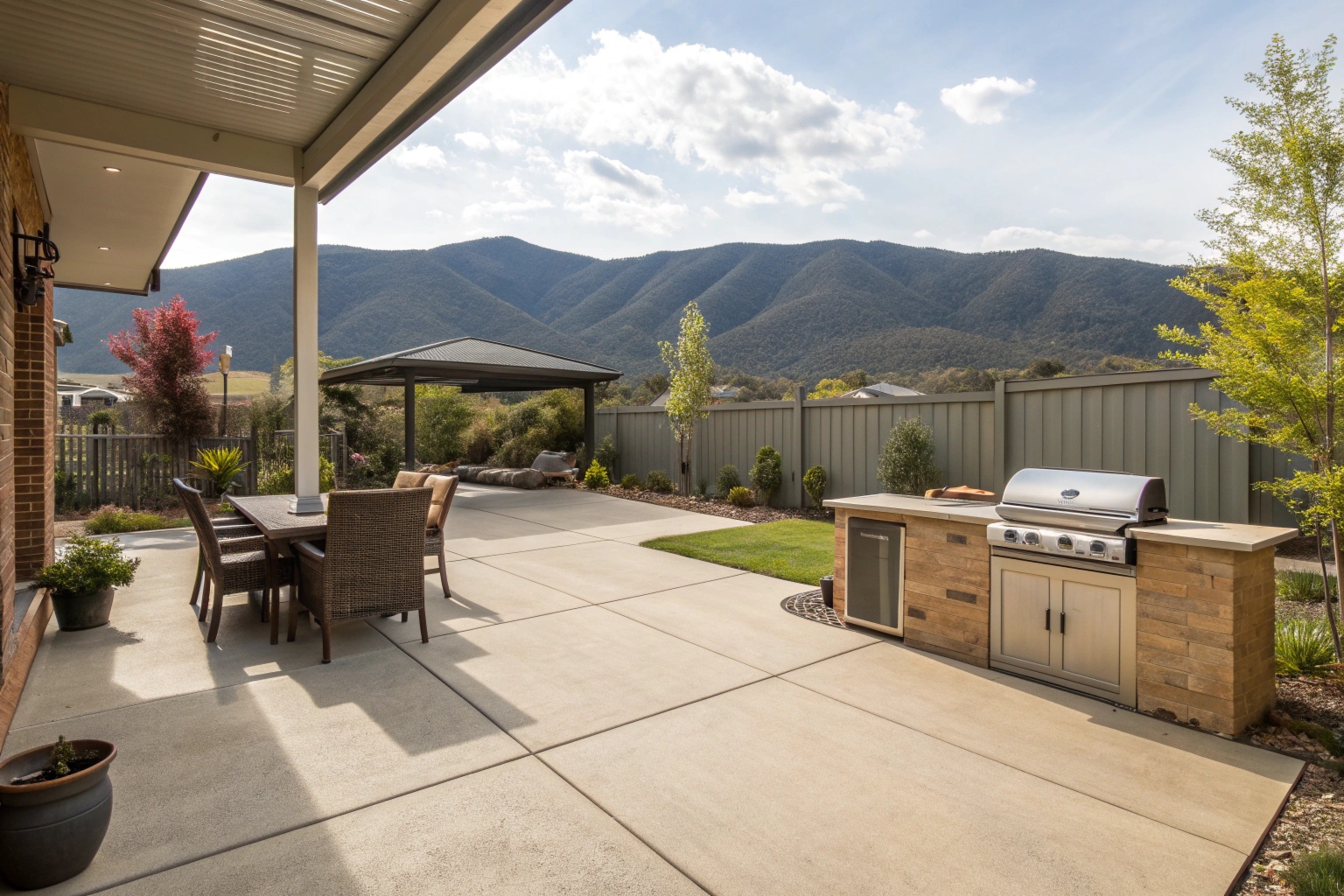 Concrete patio outdoor entertainment area Tuggeranong