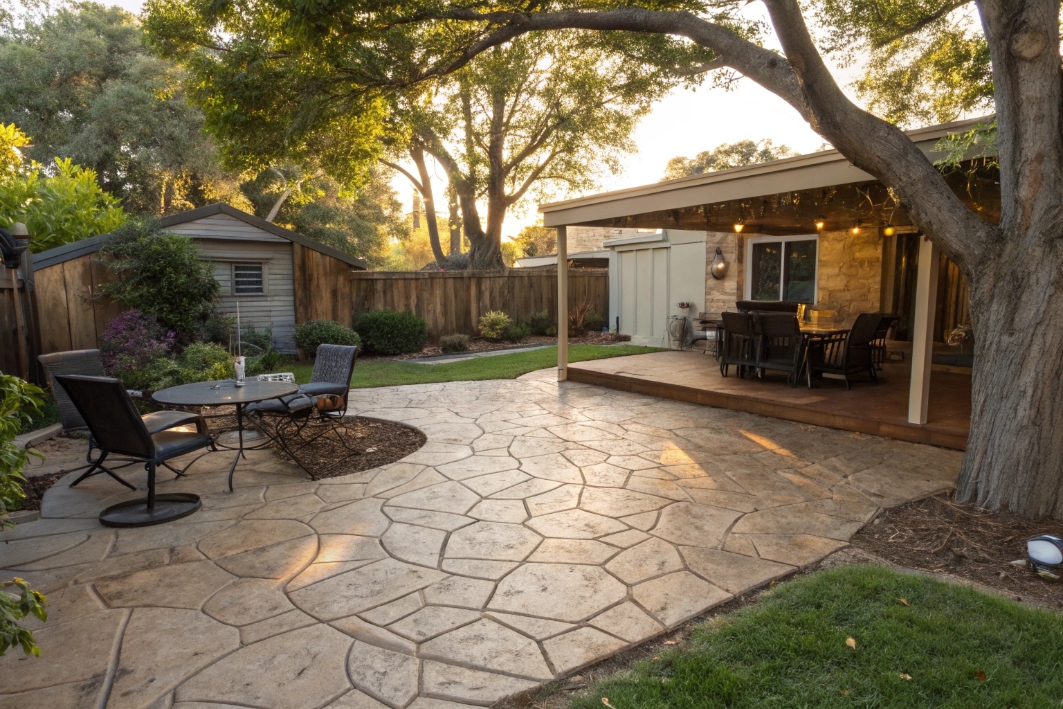 Stamped concrete patio installation in Pialligo Majura area
